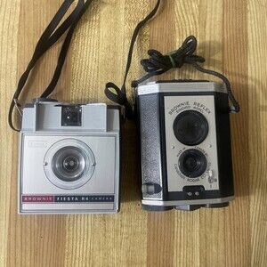 Vintage Kodak Brownie Reflex Synchro Model 127mm Film Camera & Fiesta R4 Lot
